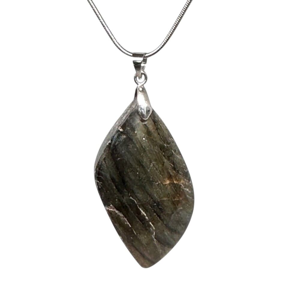 Indio Jewelry Labradorite Stone Silver Necklace #7023